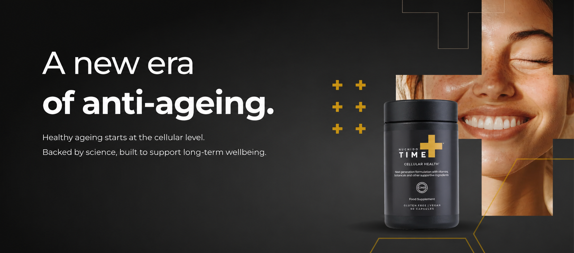 Nuchido Time+ NAD+ supplement bottle with capsules